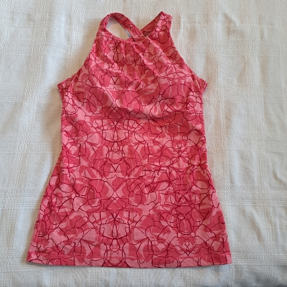 Lucy woman's size Xsmall 3 tone pink tank top with padded bra, New